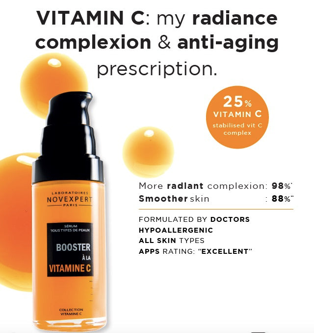 مجموعة نوفإكسبيرت لإشراقة ونضارة البشرة بفيتامين C (مع حقيبة أنيقة مجاناً)..Novexpert Vitamin C Radiant Glow Set with Travel Pouch