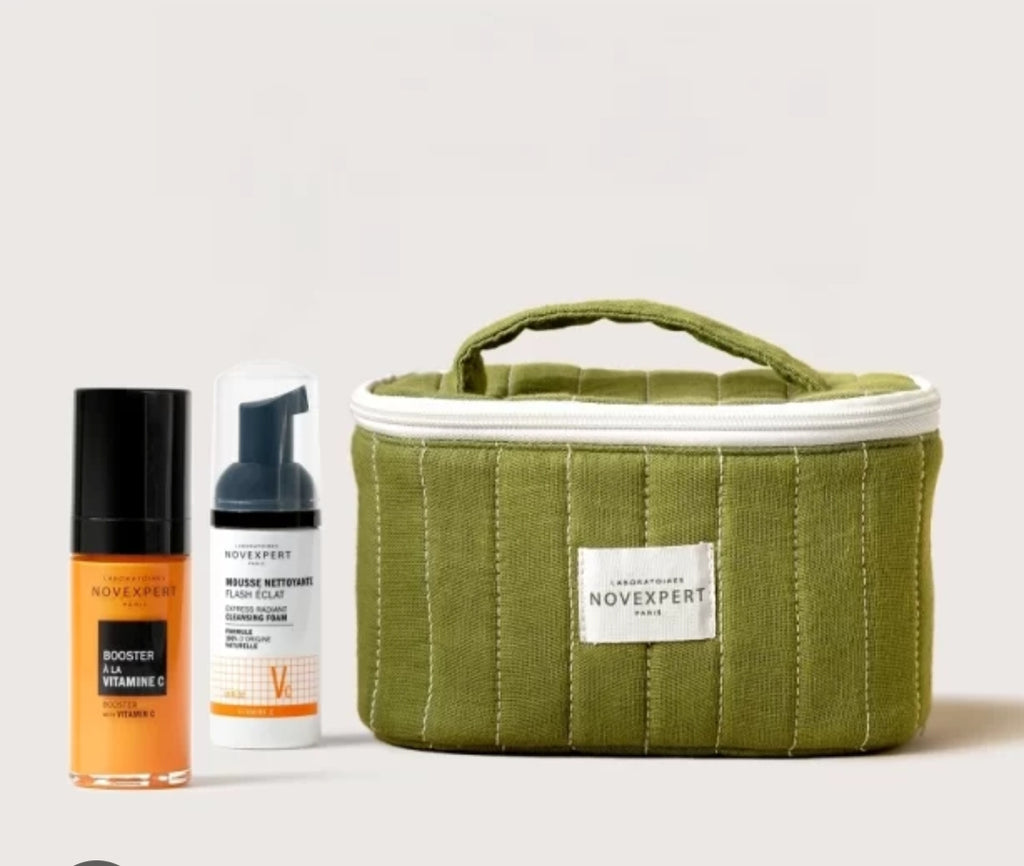 مجموعة نوفإكسبيرت لإشراقة ونضارة البشرة بفيتامين C (مع حقيبة أنيقة مجاناً)..Novexpert Vitamin C Radiant Glow Set with Travel Pouch